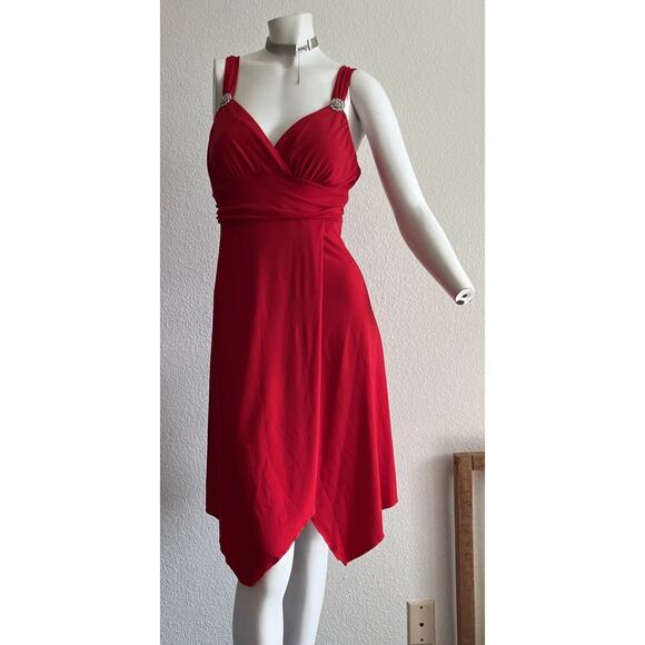 Vintage Y2K Dress Ruby Rox Whimsigoth Red Medium Asymmetric Hem HOCO Formal - Picture 2 of 16